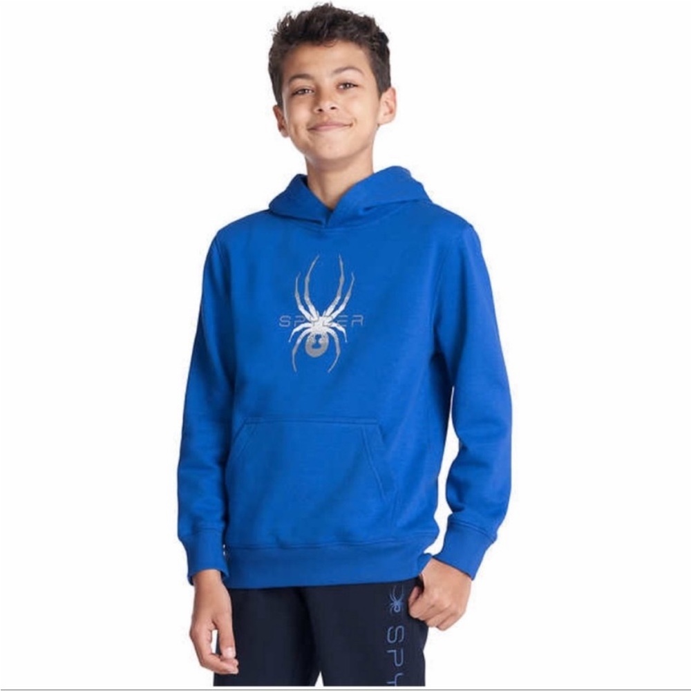 NWT Spyder Youth Pullover Hoodie with Kangaroo pocket BLUE - size S (7/8)